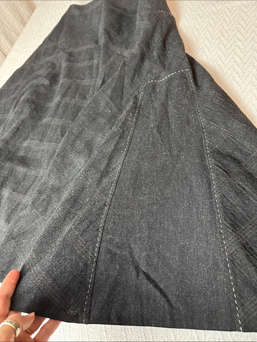 INFINITIF wool blend skirt minimalist A-line Grandmacore peasant - Picture 12 of 13